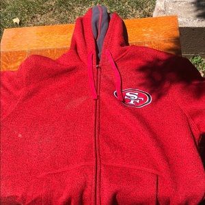 Large San Francisco 49ers zip up sweater